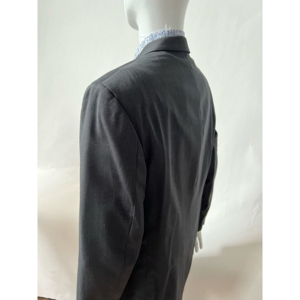 Albert Nipon Mens Suit Jacket Gray Wool Blend Poc… - image 6